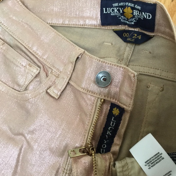 Lucky Brand Metallic Ankle Jeans (00/24w) - Picture 3 of 6